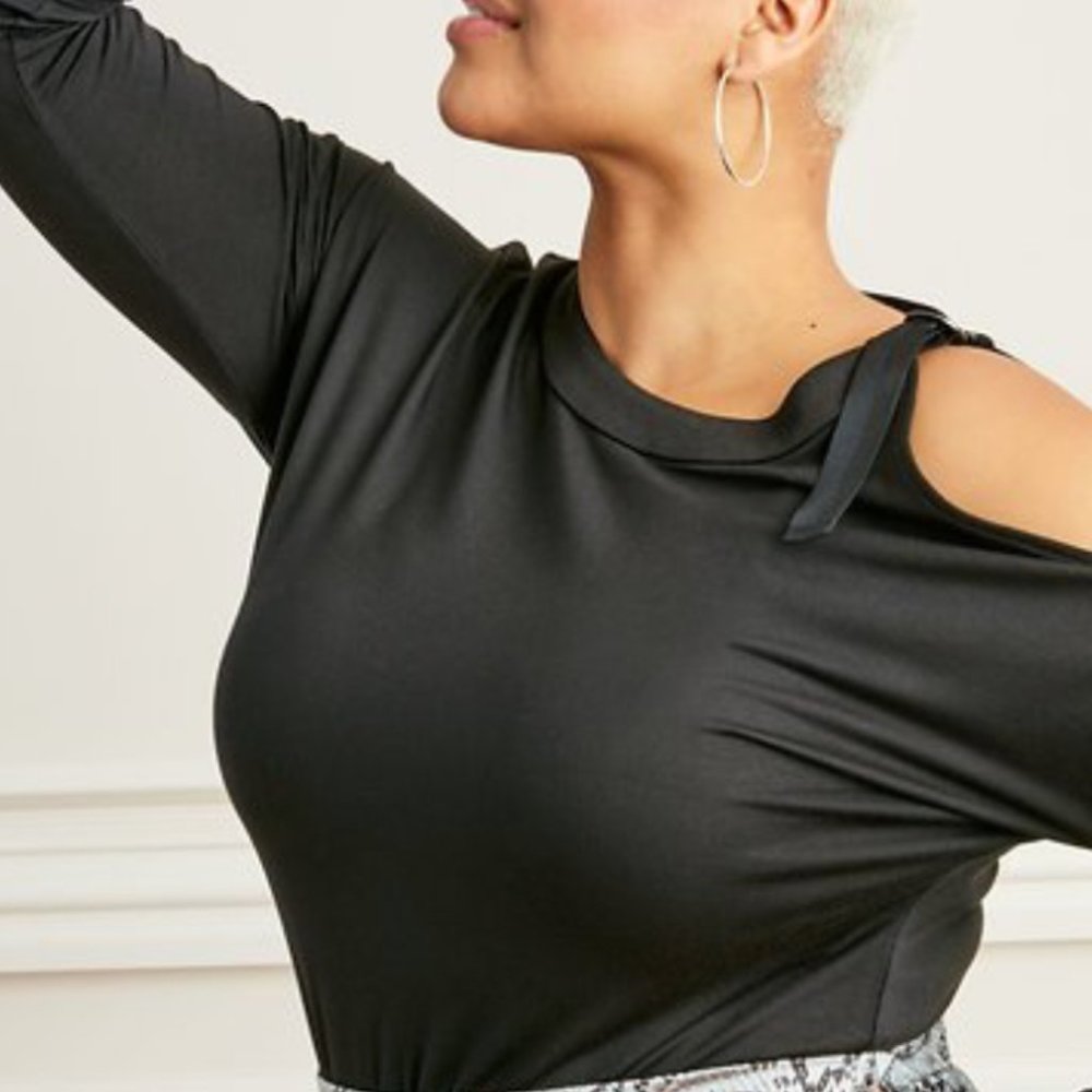 Stella & Dot Buckle Up Cold Shoulder Top